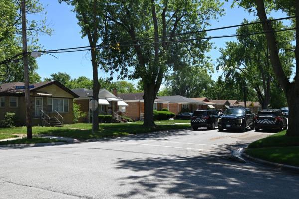 Police vehicles are staging at a residence listed to Mayor of Dolton, Illinois, Tiffany Henyard. Police presence from the Village of Dolton Police Department is outside of Dolton Mayor Tiffany Henyard's home in Dolton, Illinois, United States, on June 2, 2024.